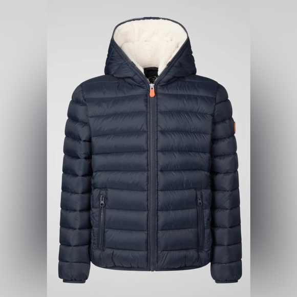 SAVE THE DUCK Other - New Save The Duck Boys’ Puffer Jacket With Teddy Lining Finnegan In Blue Black